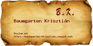 Baumgarten Krisztián névjegykártya